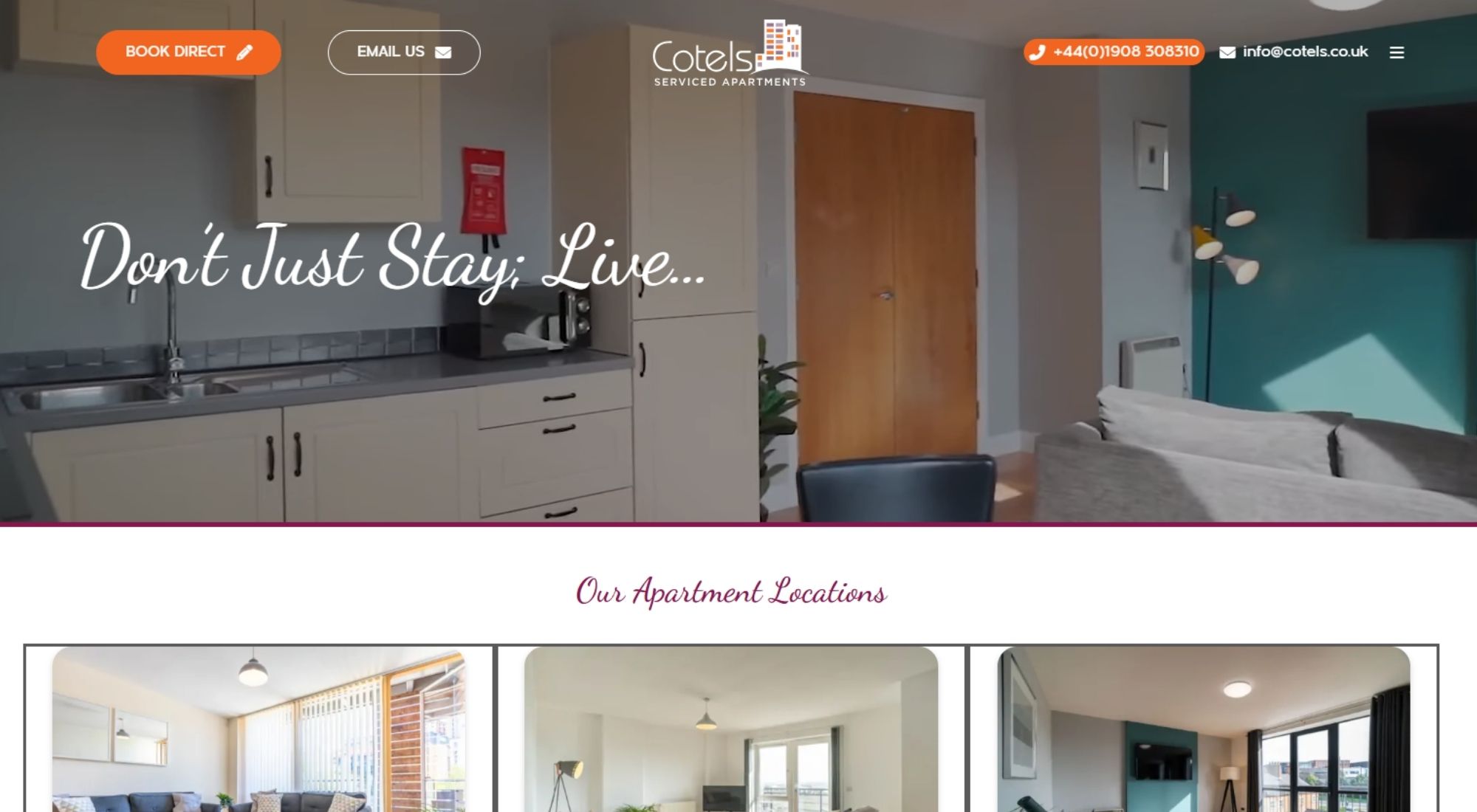 Cotels website copywriting example