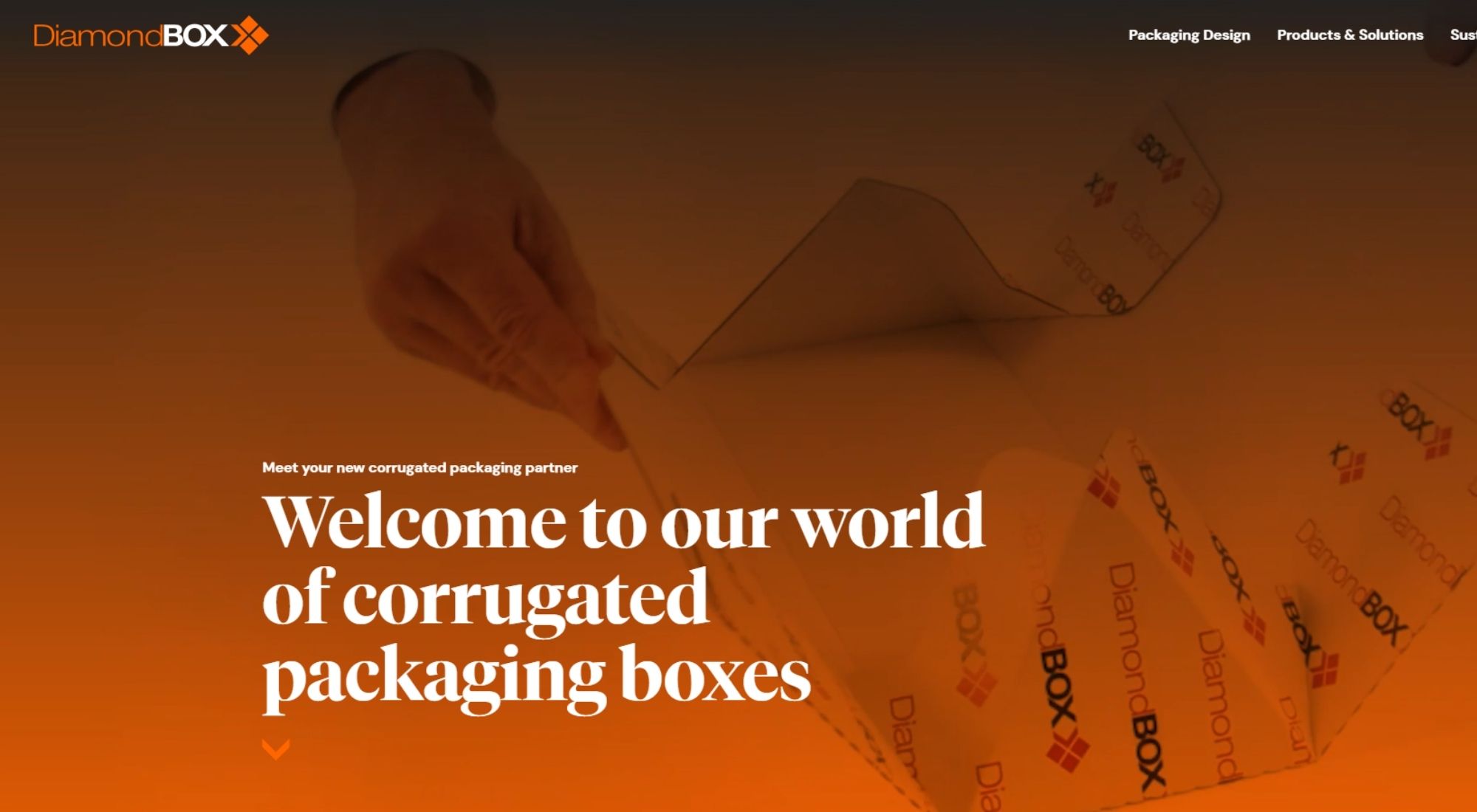 Diamond Box website copywriting example